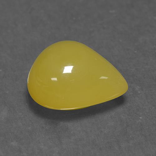 Ágata amarelo natural 5,54ct, formato de pêra, translúcido