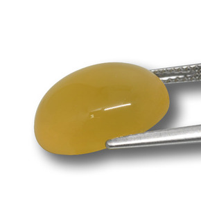 Ágata Mel amarelo Natural 8.00ct, Corte Oval, Translúcido