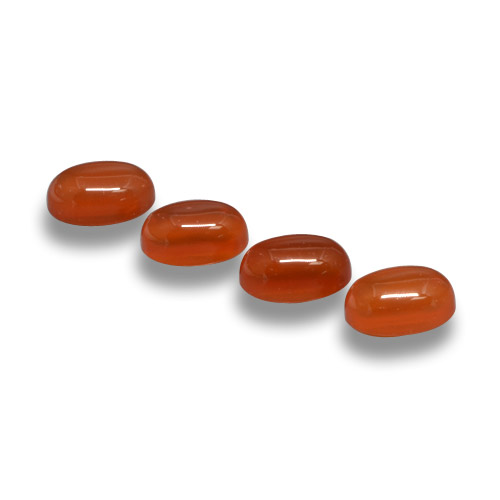 Pedras preciosas de ágata vermelho natural de 2,59 ct, corte oval, translúcido