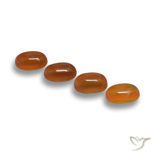 Pedras preciosas de Ágata âmbar laranja natural de 2.41 ct, oval, Translúcido