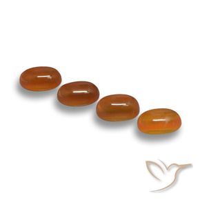 Pedras preciosas de Ágata âmbar laranja natural de 2.41 ct, oval, Translúcido