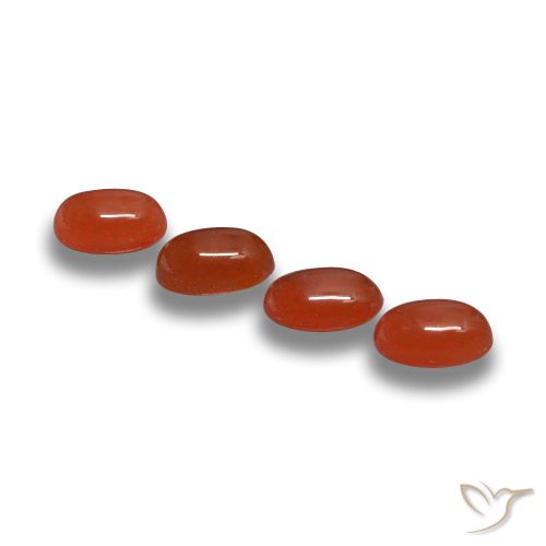 Pedras preciosas de Ágata Fogo vermelho natural de 2.15 ct, oval, Translúcido