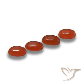 Pedras preciosas de Ágata Fogo vermelho natural de 2.15 ct, oval, Translúcido