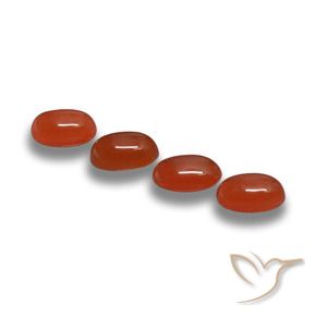Pedras preciosas de Ágata Fogo vermelho natural de 2.15 ct, oval, Translúcido
