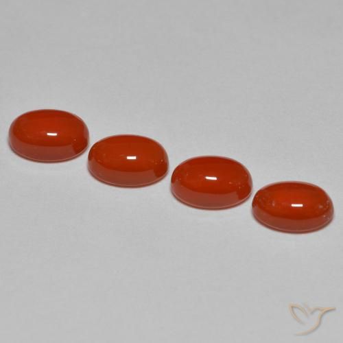 Pedras preciosas de Ágata Laranja Vermelho natural de 2.40 ct, Corte Oval, Translúcido