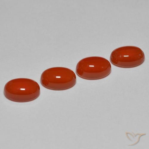 Pedras preciosas de Ágata Laranja Vermelho natural de 2.40 ct, Corte Oval, Translúcido