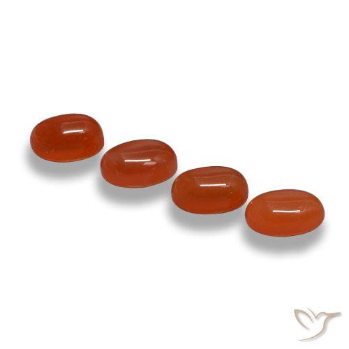 Pedras preciosas de Ágata vermelho médio natural de 2.68 ct, oval, Translúcido