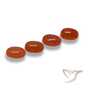 Pedras preciosas de Ágata vermelho médio natural de 2.68 ct, oval, Translúcido