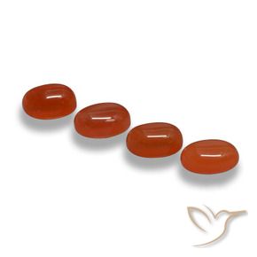 Pedras preciosas de Ágata vermelho médio natural de 2.68 ct, oval, Translúcido
