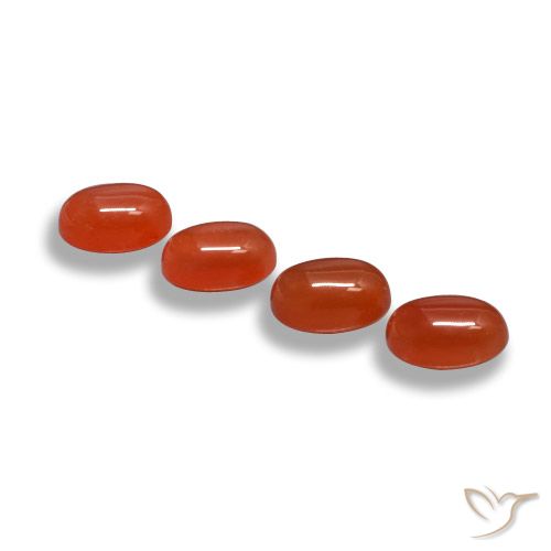 Pedras preciosas de Ágata Laranja Vermelho natural de 2.56 ct, oval, Translúcido