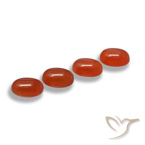 Pedras preciosas de Ágata Laranja Vermelho natural de 2.56 ct, oval, Translúcido