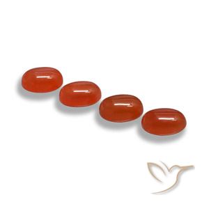 Pedras preciosas de Ágata Laranja Vermelho natural de 2.56 ct, oval, Translúcido