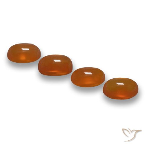 Pedras preciosas de Ágata laranja avermelhado natural de 2.45 ct, oval, Translúcido