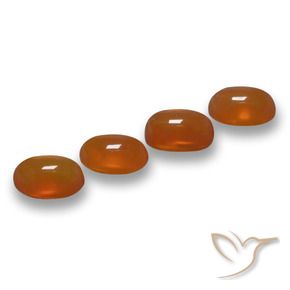 Pedras preciosas de Ágata laranja avermelhado natural de 2.45 ct, oval, Translúcido