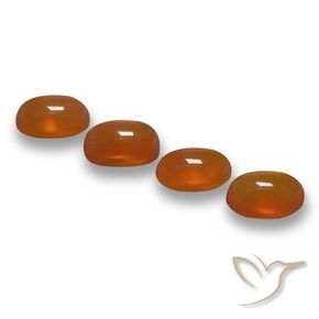 Pedras preciosas de Ágata laranja avermelhado natural de 2.45 ct, oval, Translúcido