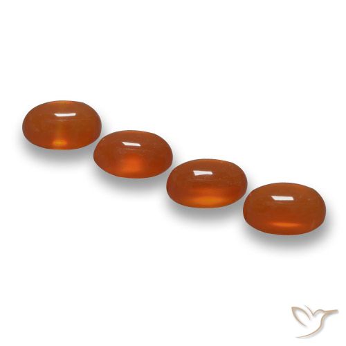 Pedras preciosas de Ágata vermelho médio natural de 2.41 ct, oval, Translúcido