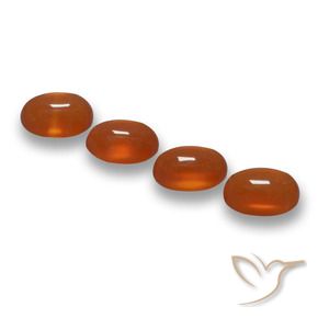 Pedras preciosas de Ágata vermelho médio natural de 2.41 ct, oval, Translúcido