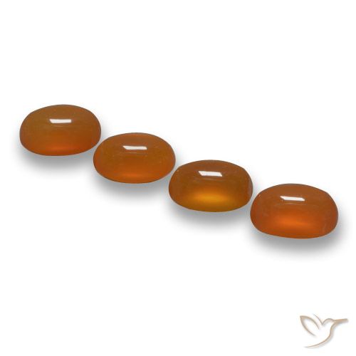 Pedras preciosas de Ágata laranja avermelhado natural de 2.46 ct, oval, Translúcido