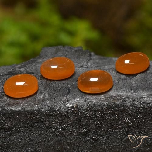 Pedras preciosas de Ágata Laranja Médio natural de 2.70 ct, oval, Translúcido