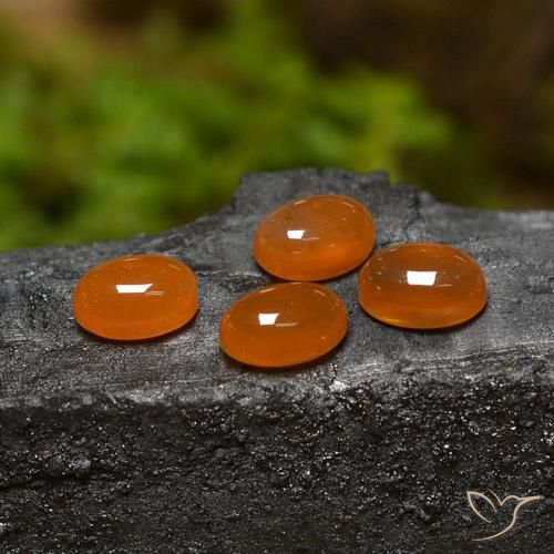 Pedras preciosas de Ágata Laranja Médio natural de 2.70 ct, oval, Translúcido