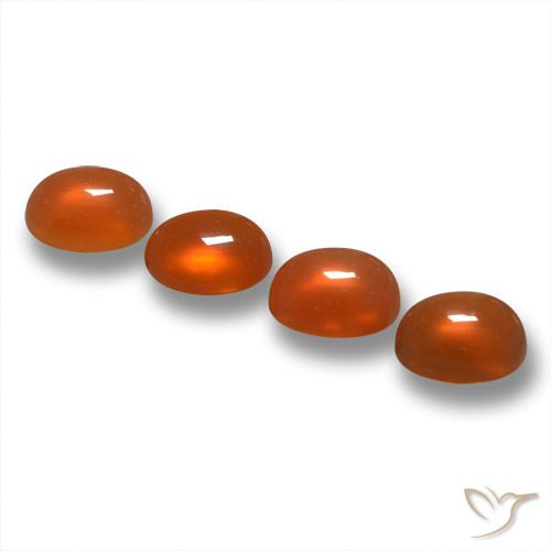 Pedras preciosas de Ágata Laranja Médio natural de 1.66 ct, oval, Translúcido