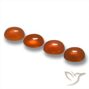 Pedras preciosas de Ágata Laranja Médio natural de 1.66 ct, oval, Translúcido