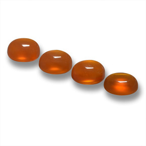 Pedras preciosas de ágata laranja natural de 1,97 ct, corte oval, translúcido