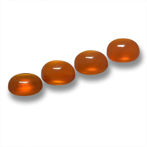 Pedras preciosas de ágata laranja natural de 1,97 ct, corte oval, translúcido