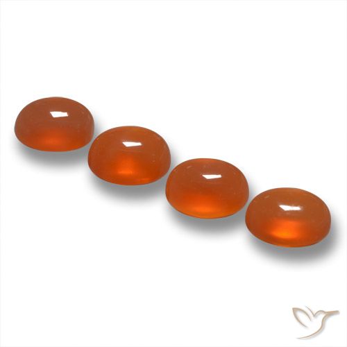 Pedras preciosas de Ágata Laranja Profundo natural de 1.86 ct, oval, Translúcido