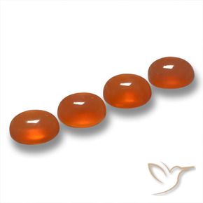 Pedras preciosas de Ágata Laranja Profundo natural de 1.86 ct, oval, Translúcido
