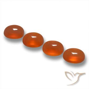Pedras preciosas de Ágata Laranja Profundo natural de 1.86 ct, oval, Translúcido