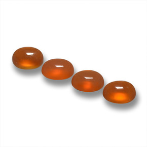 Pedras preciosas de ágata laranja natural de 1,74 ct, corte oval, translúcido