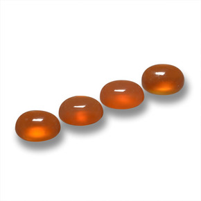 Pedras preciosas de ágata laranja natural de 1,74 ct, corte oval, translúcido