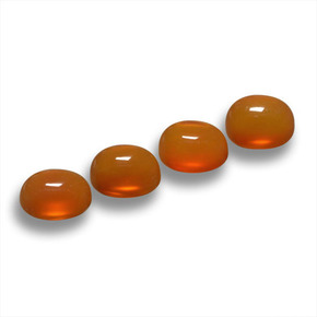 Pedras preciosas de Ágata laranja avermelhado natural de 2.15 ct, Corte Oval, Translúcido