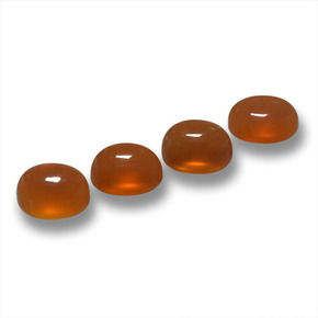 Pedras preciosas de ágata laranja natural de 2,05 ct, corte oval, translúcido