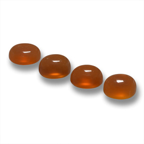Pedras preciosas de ágata laranja natural de 2,05 ct, corte oval, translúcido