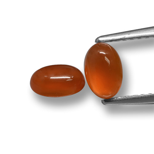 Pedras preciosas de ágata vermelho natural de 1,17 ct, corte oval, translúcido