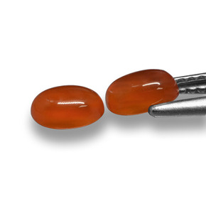 Pedras preciosas de ágata vermelho natural de 1,17 ct, corte oval, translúcido