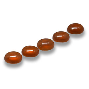 Pedras preciosas de ágata vermelho natural de 2,07 ct, corte oval, translúcido