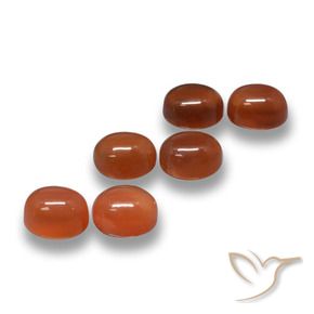 Pedras preciosas de Ágata Laranja Vermelho natural de 3.38 ct, Corte Oval, Translúcido