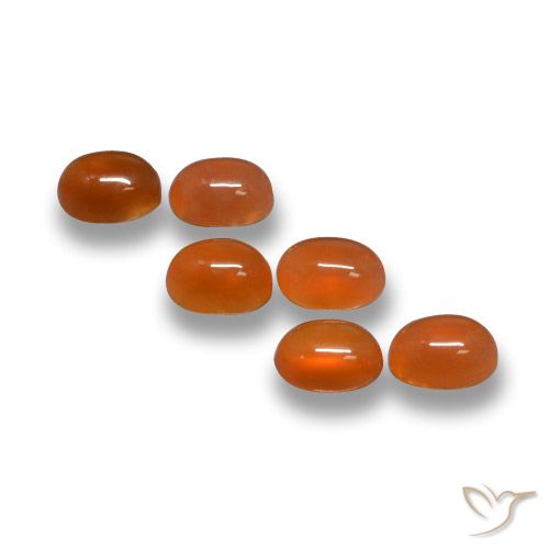 Pedras preciosas de Ágata Fogo vermelho natural de 2.43 ct, oval, Translúcido