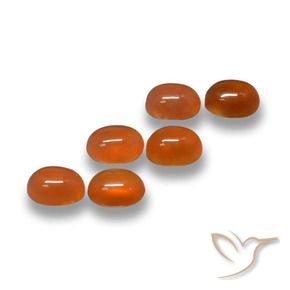 Pedras preciosas de Ágata Fogo vermelho natural de 2.43 ct, oval, Translúcido