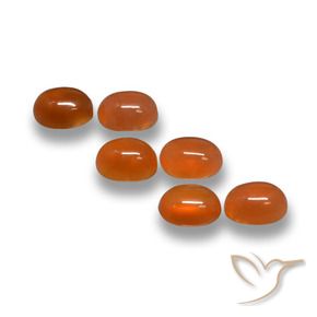 Pedras preciosas de Ágata Fogo vermelho natural de 2.43 ct, oval, Translúcido
