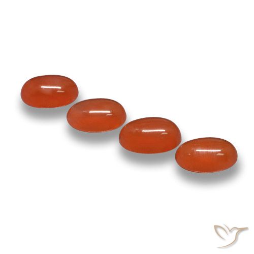 Pedras preciosas de Ágata Laranja Vermelho natural de 2.23 ct, oval, Translúcido