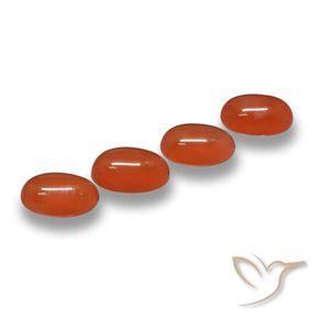 Pedras preciosas de Ágata Laranja Vermelho natural de 2.23 ct, oval, Translúcido