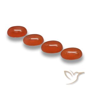 Pedras preciosas de Ágata Laranja Vermelho natural de 2.23 ct, oval, Translúcido