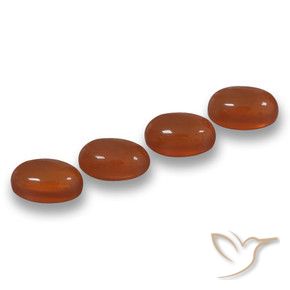Pedras preciosas de Ágata Fogo vermelho natural de 2.42 ct, oval, Translúcido
