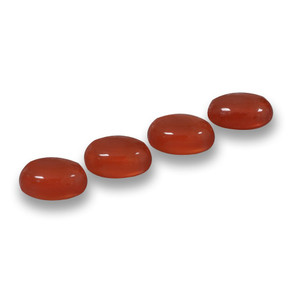 Pedras preciosas de ágata vermelho natural de 2,50 ct, corte oval, translúcido