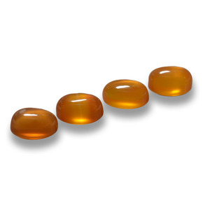 Pedras preciosas de ágata laranja natural de 2,88 ct, corte oval, translúcido