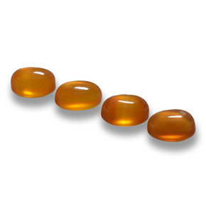 Pedras preciosas de ágata laranja natural de 2,88 ct, corte oval, translúcido